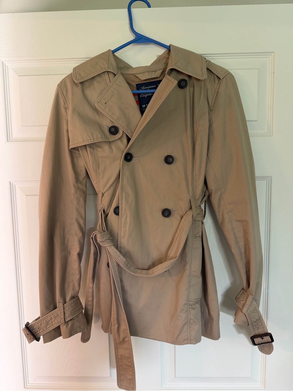 Classic Women's Khaki Trench Coat - Double-Breasted